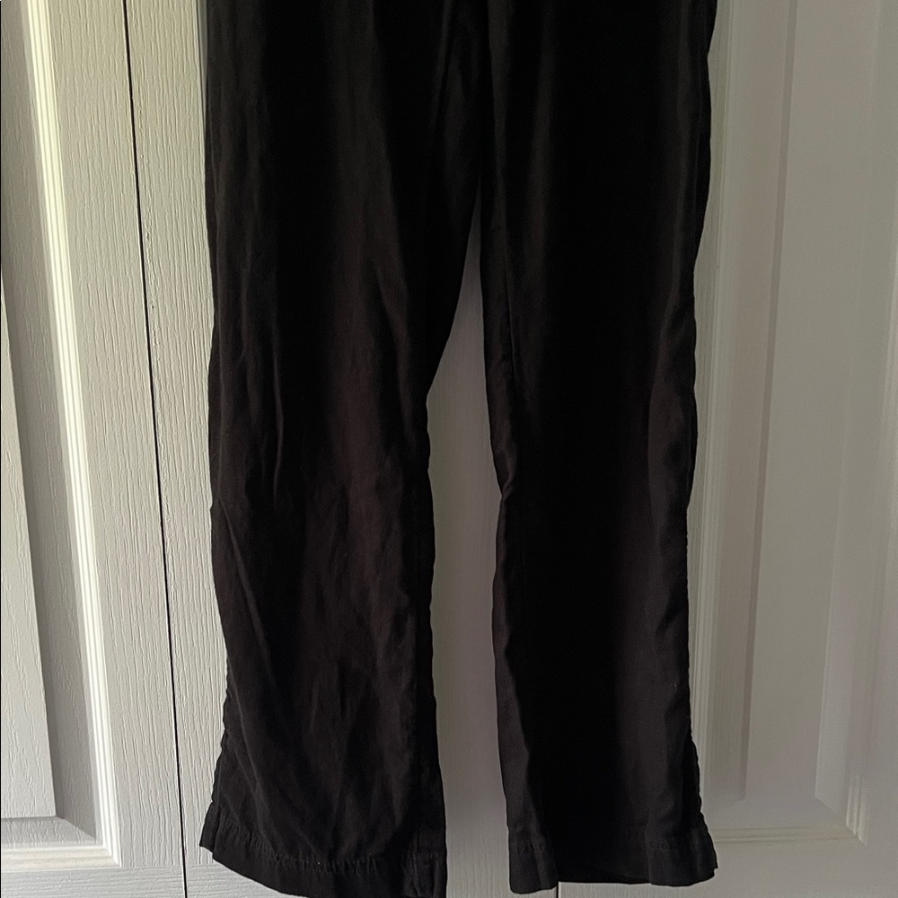 Caslon Linen Blend Black Straight Wide Leg Women's Pants Size XS - Picture 10 of 12